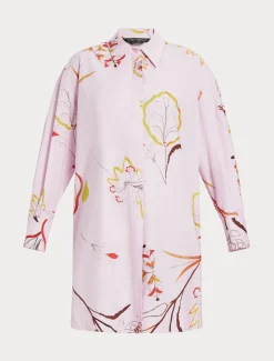 Hemdbluse aus bedruckter Popeline