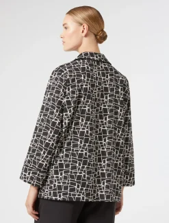 Hemdbluse aus bedruckter Popeline