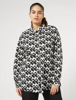Hemdbluse aus bedruckter Baumwolle