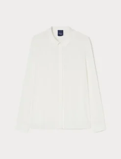 Hemdbluse aus Crêpe de Chine-Seidengemisch