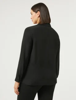 Hemdbluse aus Crêpe de Chine-Seidengemisch