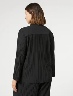 Hemdbluse aus Plissee-Jersey
