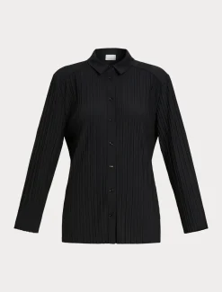 Hemdbluse aus Plissee-Jersey