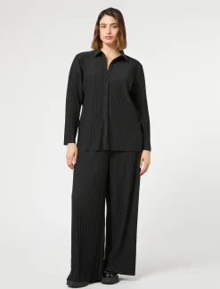 Hemdbluse aus Plissee-Jersey