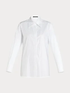 Hemdbluse aus Popeline mit Strass