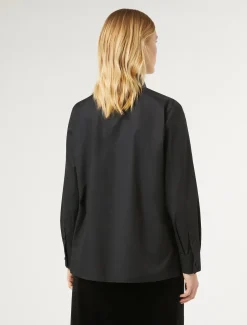 Hemdbluse aus Popeline mit Strass