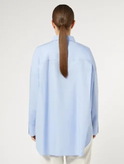 Hemdbluse aus Popeline mit Stickerei