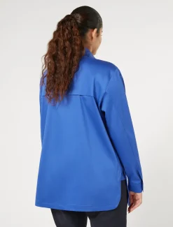 Hemdbluse aus Satin mit Stretchanteil