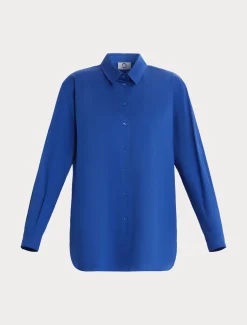 Hemdbluse aus Satin mit Stretchanteil