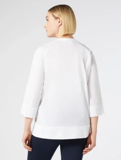 Hemdbluse aus Stretch-Popeline