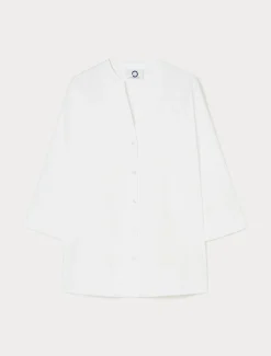 Hemdbluse aus Stretch-Popeline
