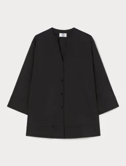 Hemdbluse aus Stretch-Popeline