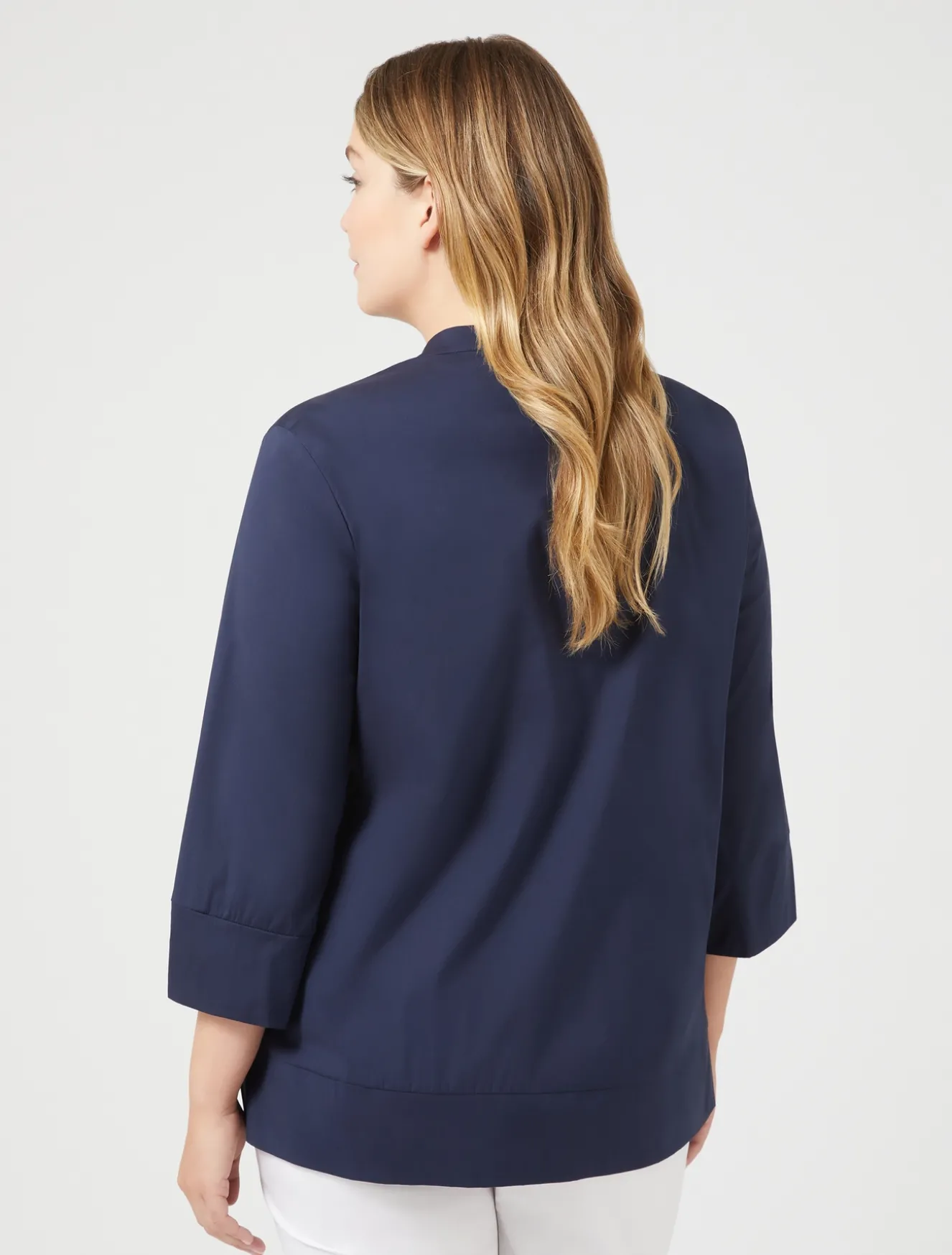 Hemdbluse aus Stretch-Popeline