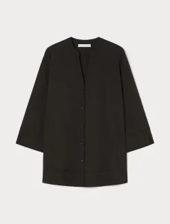 Hemdbluse aus Stretch-Popeline