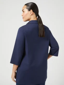 Hemdbluse aus Stretch-Popeline