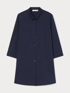 Hemdbluse aus Stretch-Popeline