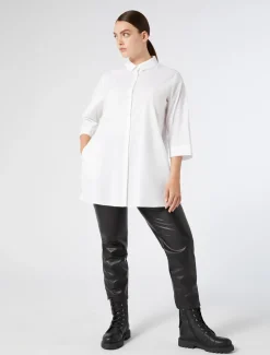 Hemdbluse aus Stretch-Popeline