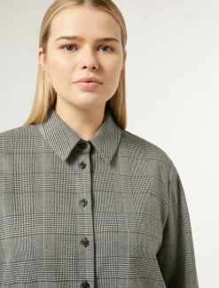 Hemdbluse mit Glencheck-Karo