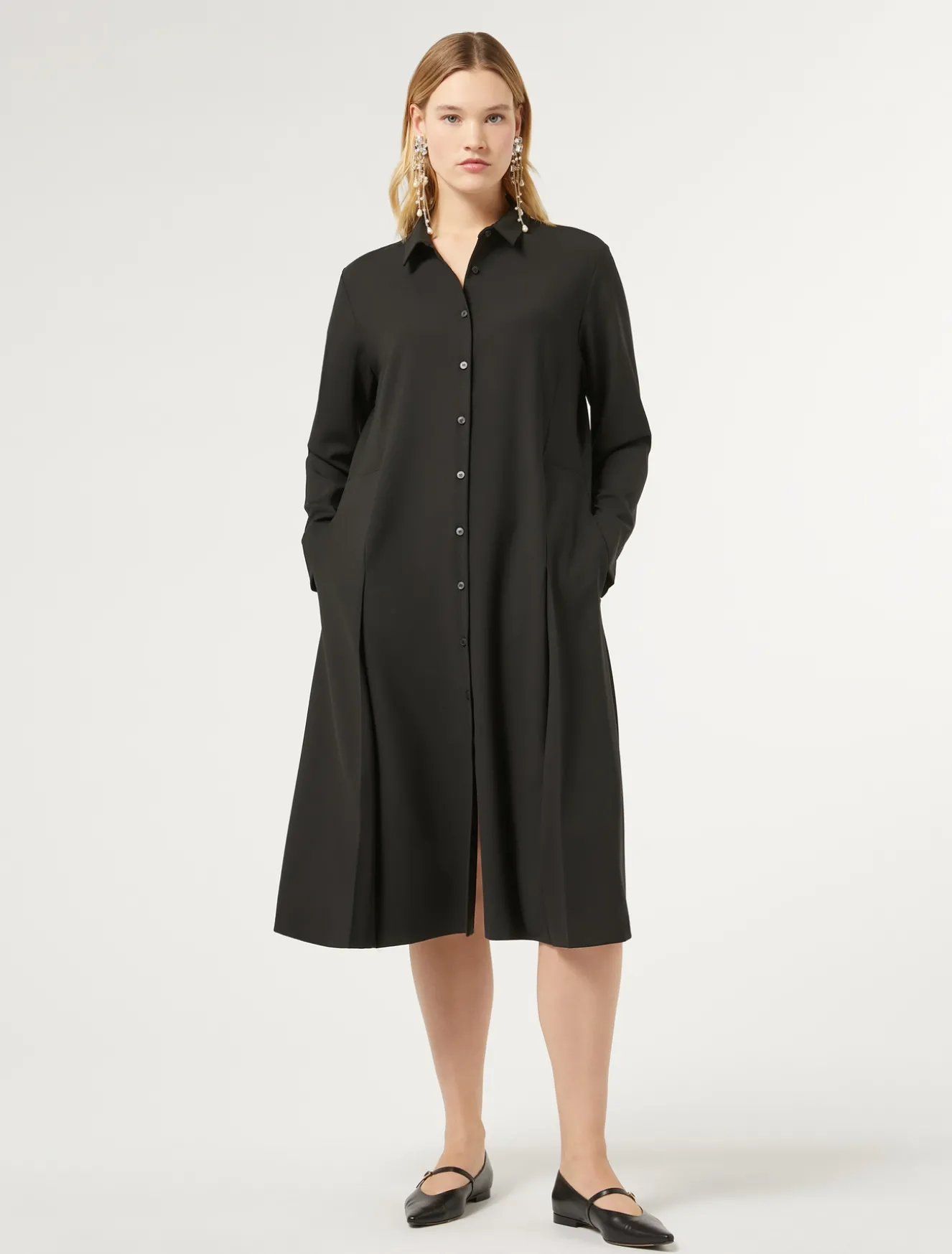 Hemdblusenkleid aus Gabardine