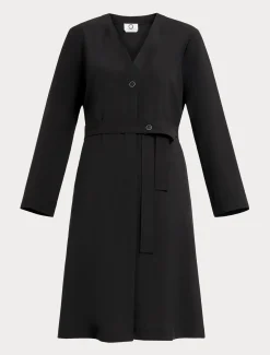 Hemdblusenkleid aus reinem Woll-Canvas