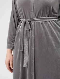 Hemdblusenkleid aus Samtjersey