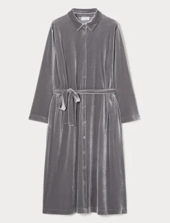 Hemdblusenkleid aus Samtjersey