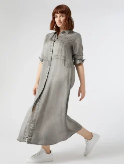 Hemdblusenkleid aus Satin