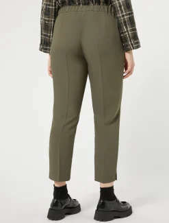 Hose aus Crêpe-Envers-Satin