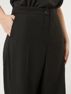 Hose aus Twill mit Strass