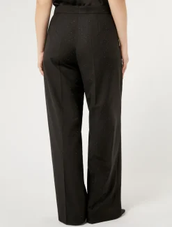 Hose aus Twill mit Strass