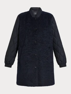 Jacke aus Jersey und wasserabweisendem Canvas