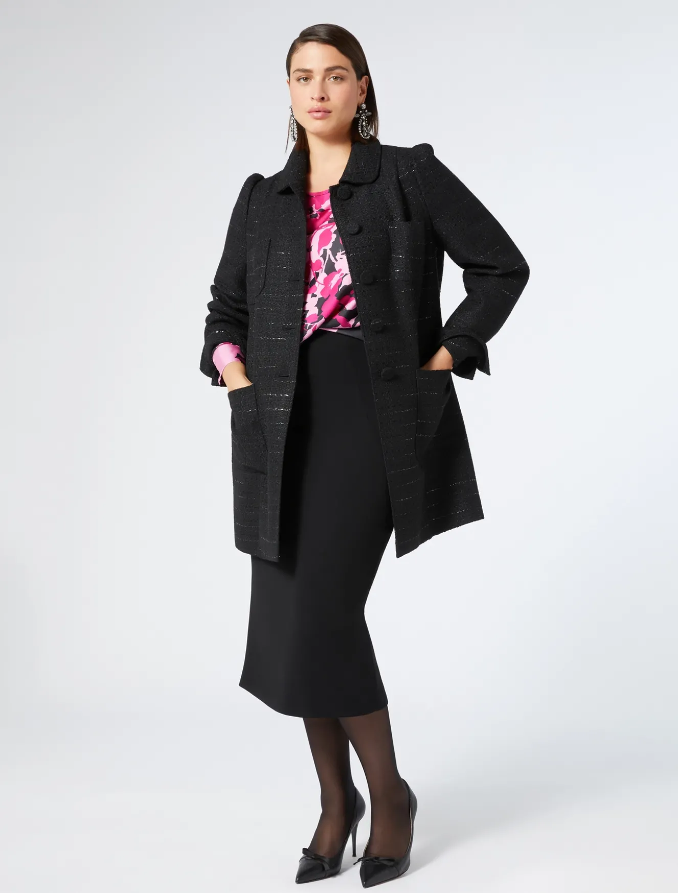 Jacke aus Strickstoff