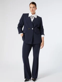 Jacke aus Wollcanvas-Krepp