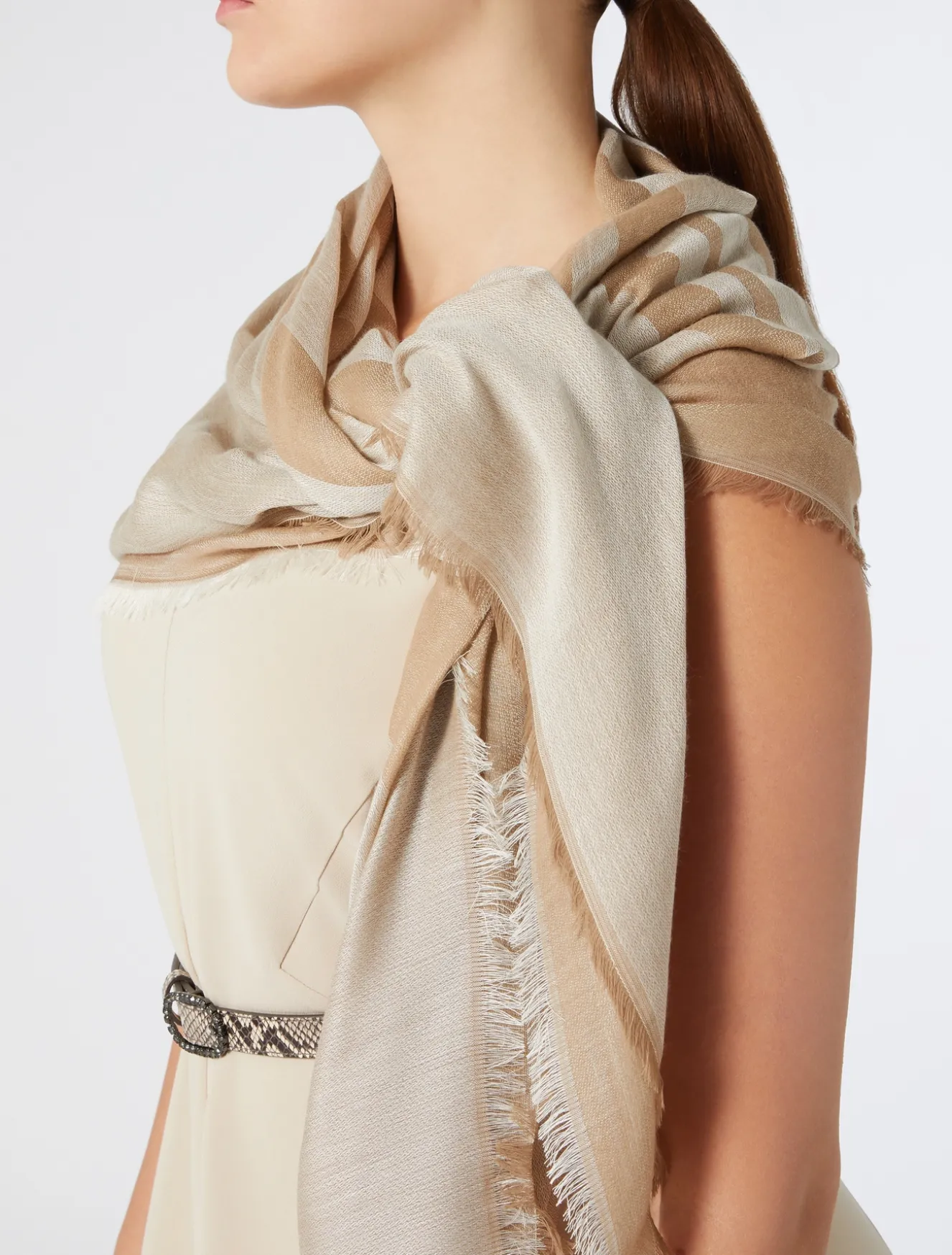 Jacquard-Stola aus Kaschmirgemisch