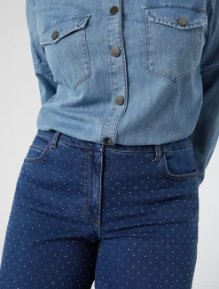 Jeans aus Denim mit Strass