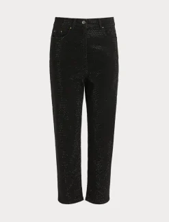 Jeans aus Denim mit Strass