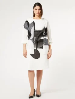 Kleid aus bedrucktem Cady