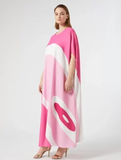 Kleid aus bedrucktem Cady