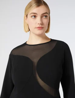 Kleid aus Cady mit Tüll