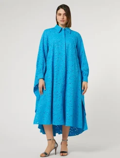 Kleid aus Popeline mit Lochstickerei