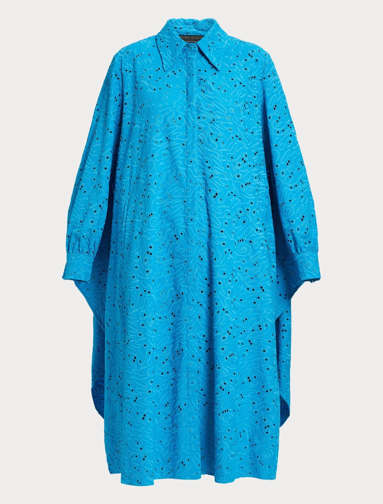 Kleid aus Popeline mit Lochstickerei