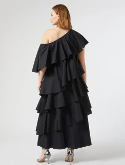 Kleid aus Popeline mit Rüschen