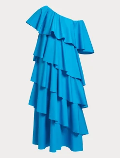 Kleid aus Popeline mit Rüschen