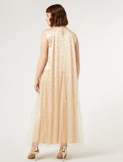 Kleid aus Tüll mit Stickerei