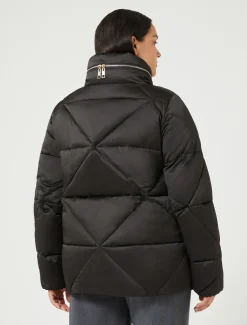 Kurze Daunenjacke aus wasserabweisendem Satin