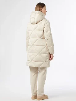 Lange Daunenjacke aus wasserabweisendem Satin