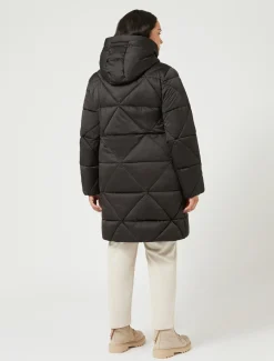 Lange Daunenjacke aus wasserabweisendem Satin