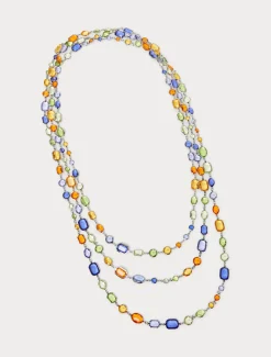 Lange Halskette mit Kristallen