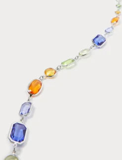 Lange Halskette mit Kristallen