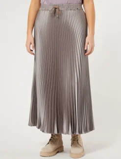 Langer Plisseerock aus Satin
